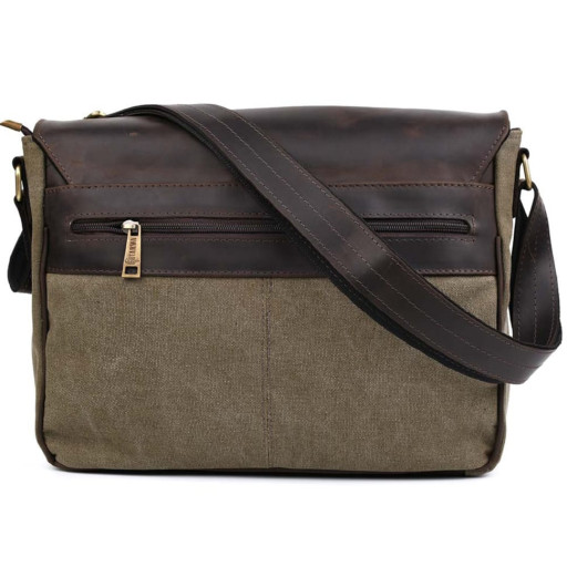 Шкіряна сумка через плече А4 для з канвас та крейзі хорс RCH-7022-3md TARWA