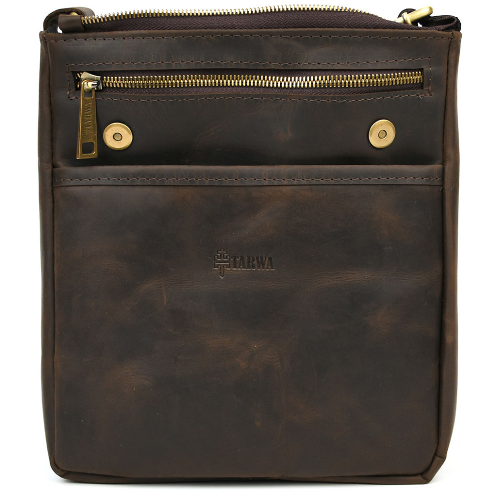 Mens leather shoulder bag RC-1304-4lx TARWA brown