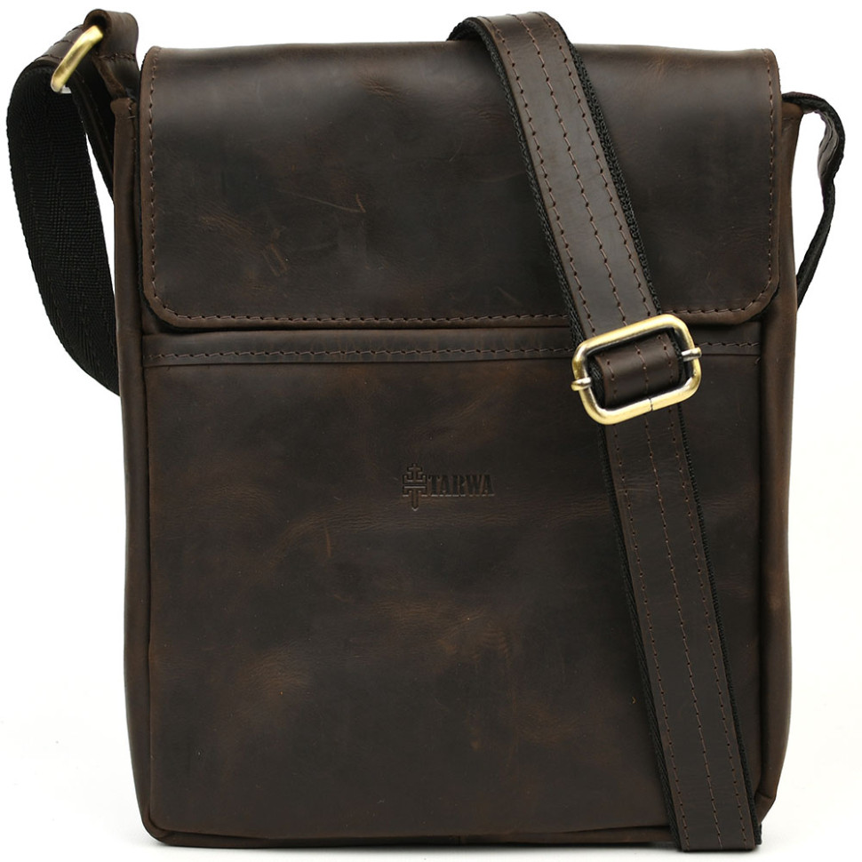Mens leather shoulder bag RC-1304-4lx TARWA brown