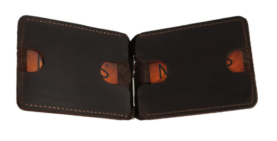 Wallet mens leather clip for banknotes SULLIVAN 100-13(5.5) brown