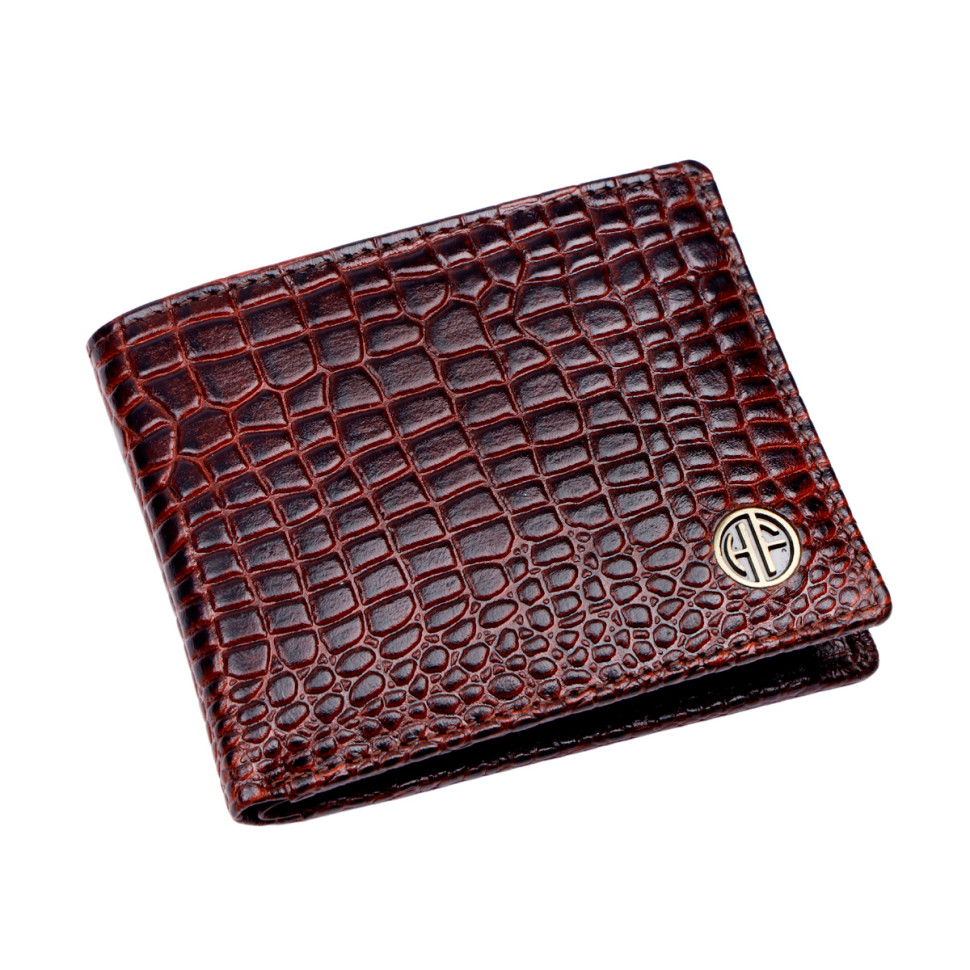 Чоловічий шкіряний гаманець Hammonds Flycatcher HF594 Croc Brown (Коричневий)