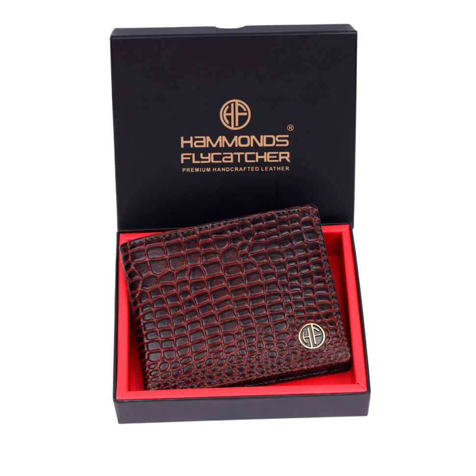 Чоловічий шкіряний гаманець Hammonds Flycatcher HF594 Croc Brown (Коричневий)
