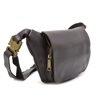Leather banana bag with flap GC-8153-3md TARWA