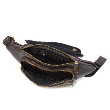 Leather banana bag with flap GC-8153-3md TARWA