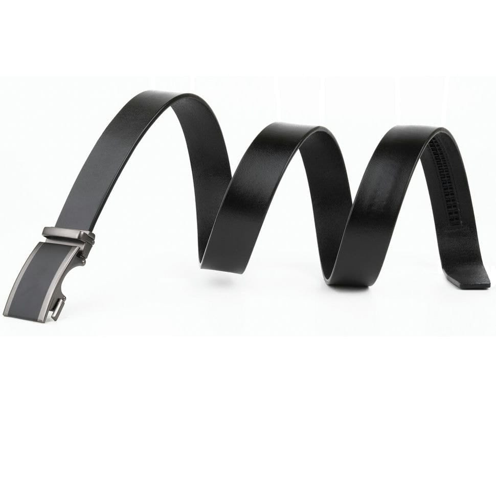 Чоловічий ремень з затемненою пряжкою і чорною вставкою Vintage 20284 Чорний