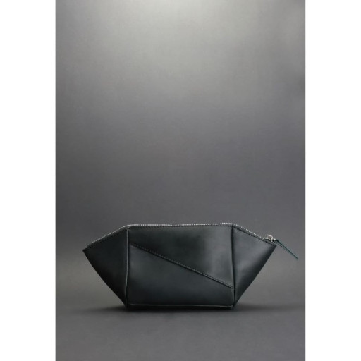 Жіноча шкіряна косметичка чорна Crazy Horse