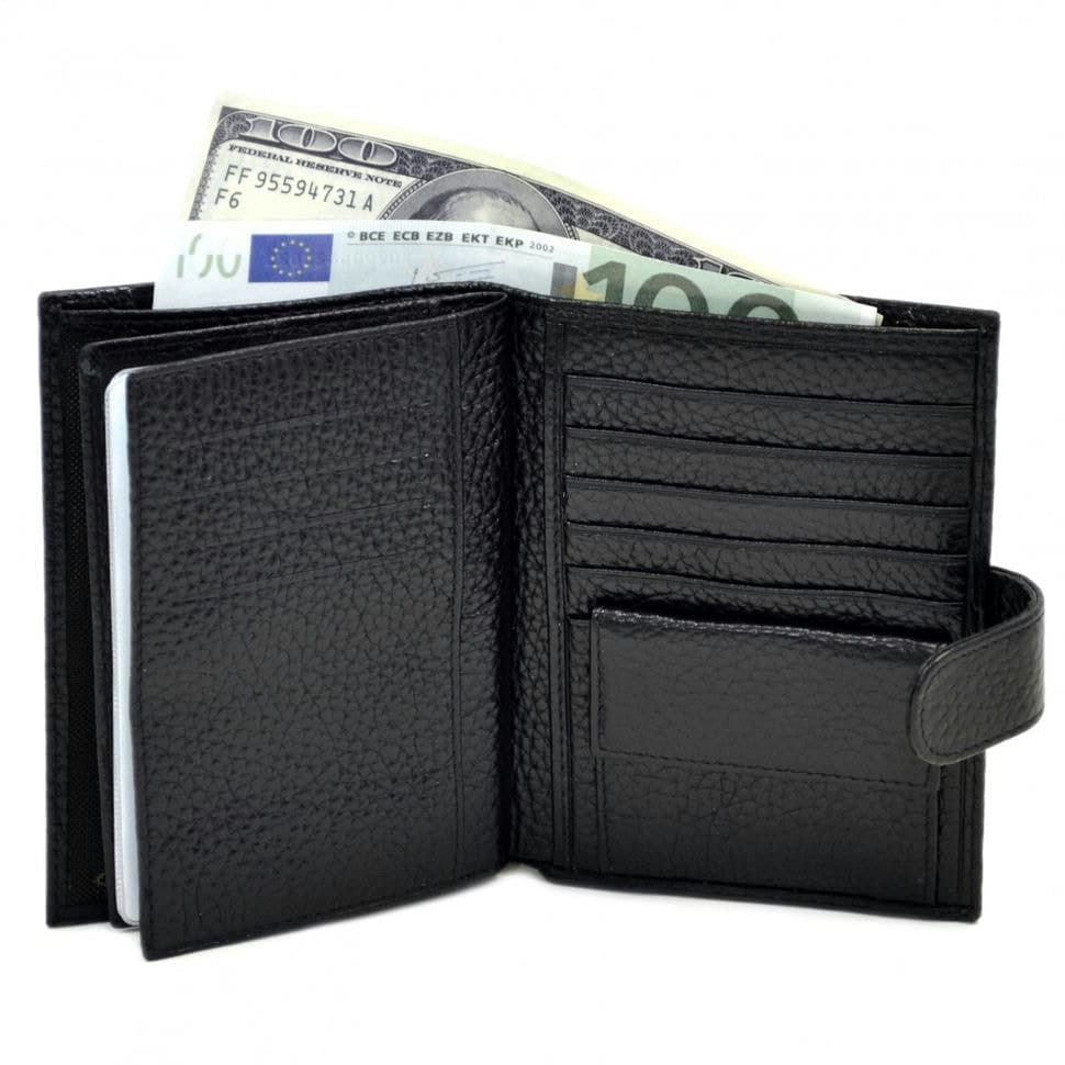 Портмоне шкіряне Desisan 072-01 чорний дрібний флотар