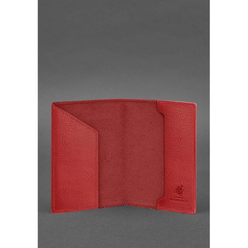 Шкіряна обкладинка для військового квитка 7.0 червона