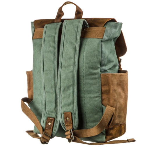 Рюкзак з боковими кишенями canvas Vintage 20112 Світло-сірий