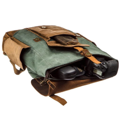 Рюкзак з боковими кишенями canvas Vintage 20112 Світло-сірий