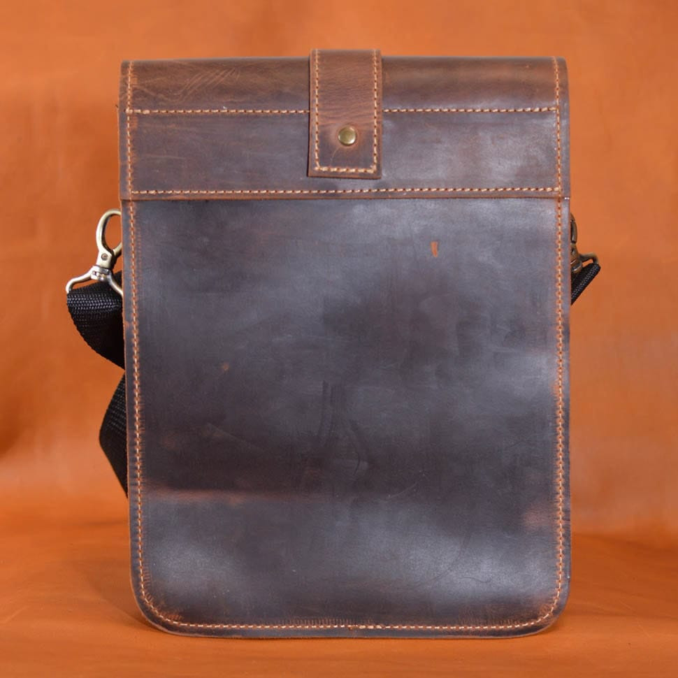 Шкіряна сумка на плече чоловіча з клапаном Limary lim0123rb колір Хеннесі