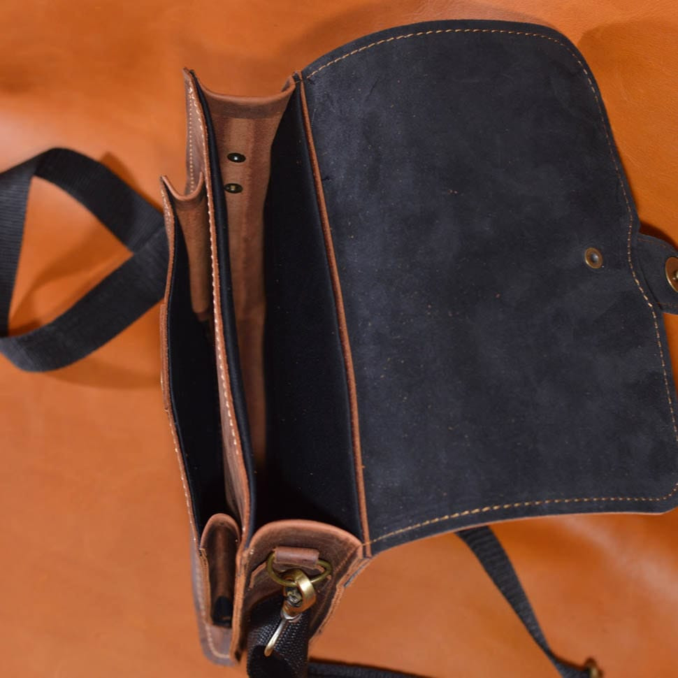 Шкіряна сумка на плече чоловіча з клапаном Limary lim0123rb колір Хеннесі