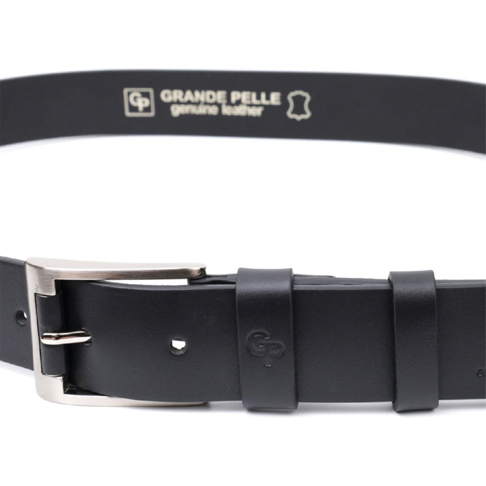 Цікавий ремінь під джинси з натуральної шкіри GRANDE PELLE 11687 Чорний