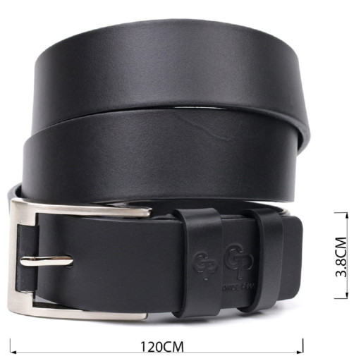 Цікавий ремінь під джинси з натуральної шкіри GRANDE PELLE 11687 Чорний