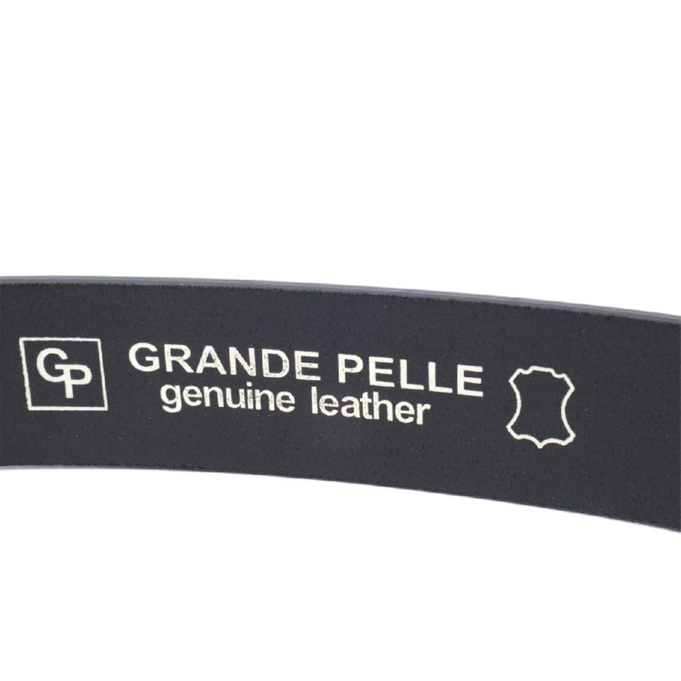 Цікавий ремінь під джинси з натуральної шкіри GRANDE PELLE 11687 Чорний