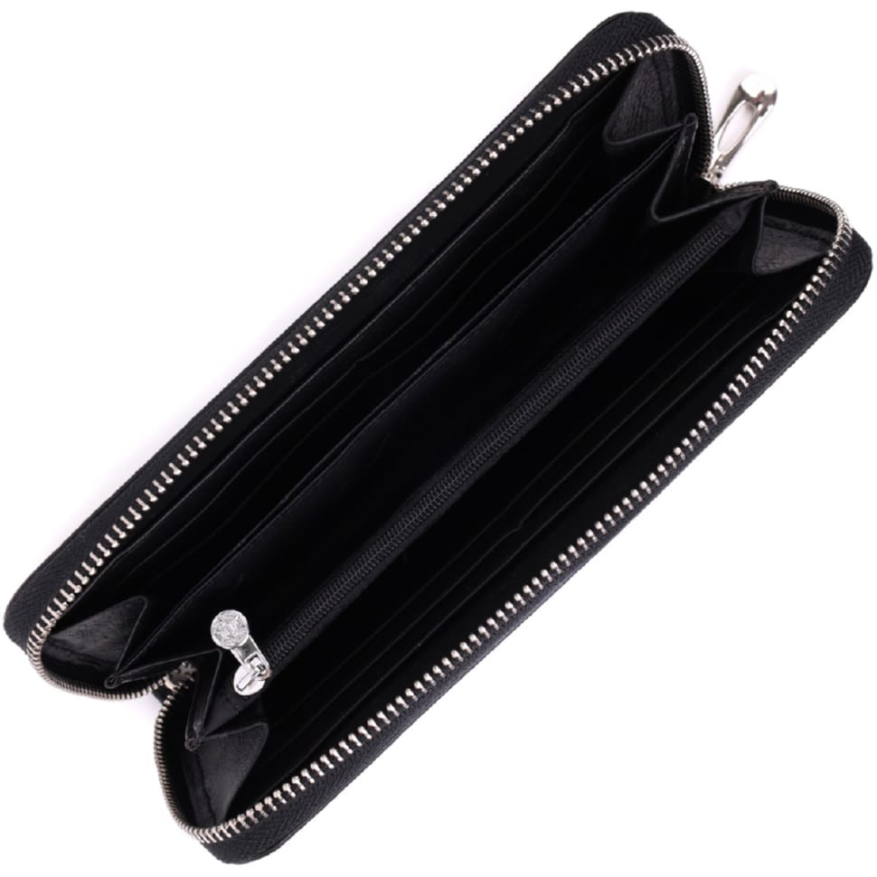 Кошелек-клатч универсальный на одно отделение из натуральной кожи ST Leather 22562 Черный