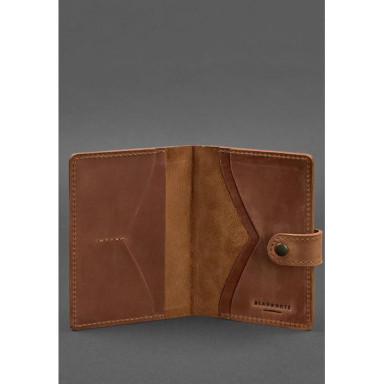 Leather passport cover 3.0 light brown Crazy Horse