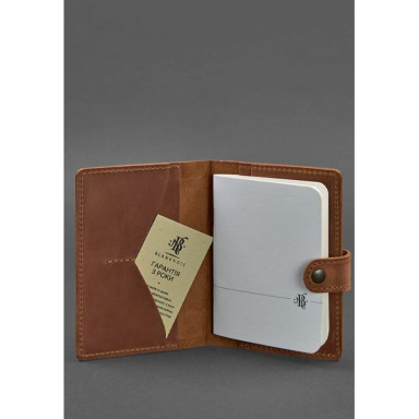 Leather passport cover 3.0 light brown Crazy Horse