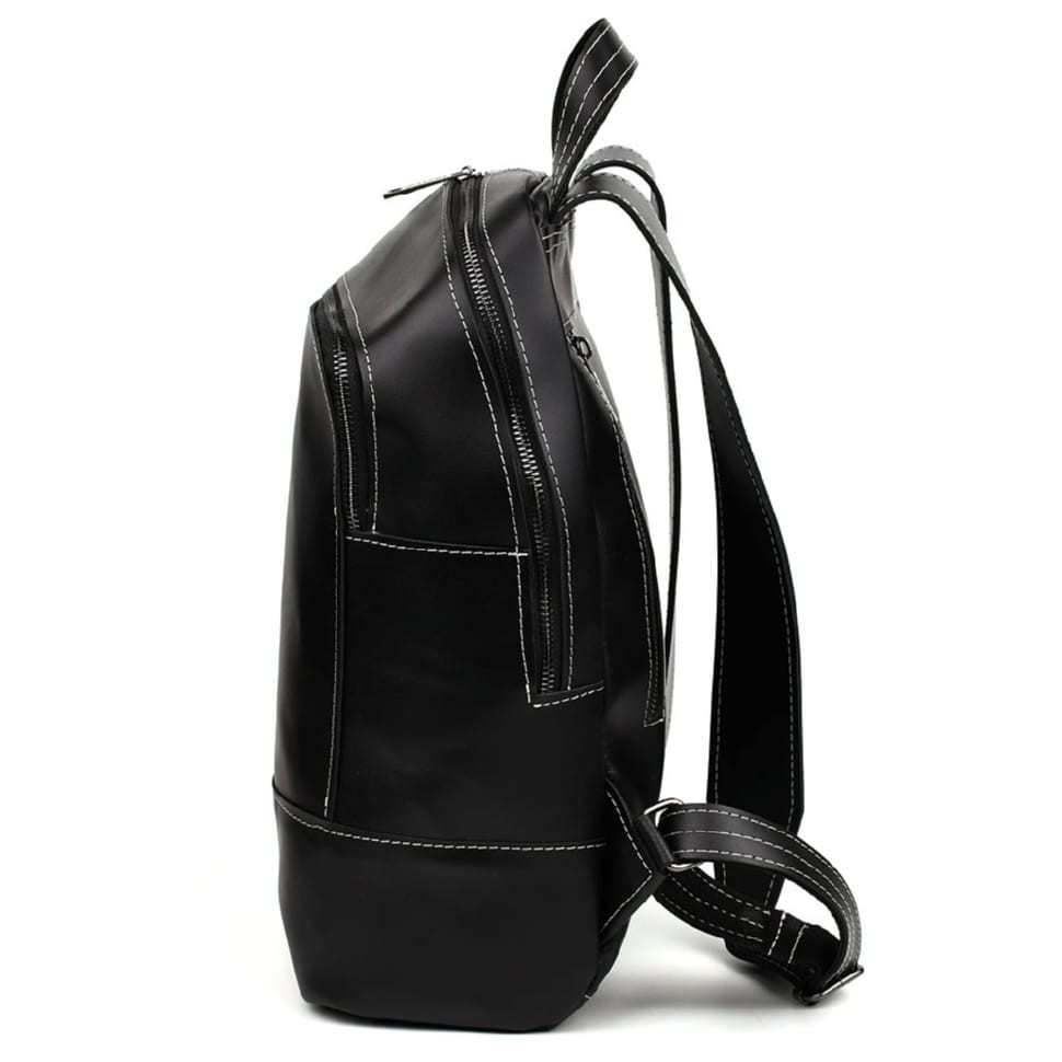 Womens black leather backpack TARWA GAw-2008-3md smooth leather