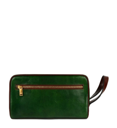 Жіноча шкіряна косметичка Dopp Kit - All the Kings Men - Зелений колір - Time Resistance 5232101W