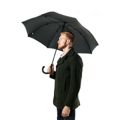 Парасолька чоловіча Fulton G451-019207 Knightsbridge-2 City Stripe Black/Steel