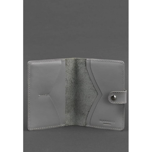 Шкіряна обкладинка для паспорта 3.0 сіра
