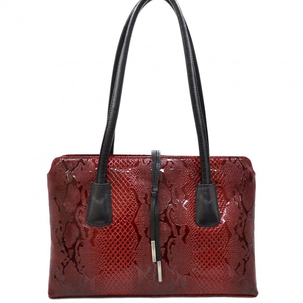 Сумка жіноча шкіряна Desisan 060-500 червоний візерунок