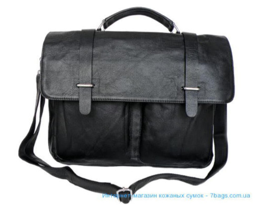 Шкіряний портфель, сумка чоловіча, бриф чорний