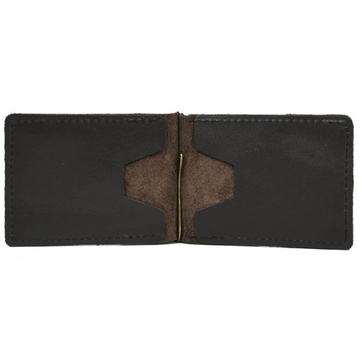 Затискач із монетницею шкіряний коричневий Наппа GC-hold2-3md TARWA