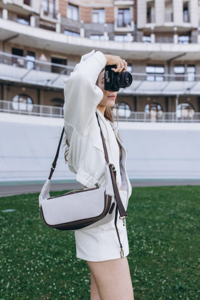 Сумка бананка для фотоапарата шкіра та канвас TARWA RCj-1313-4lx