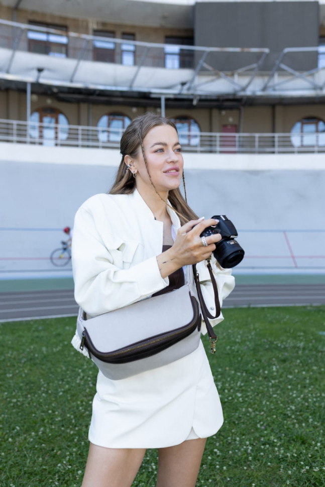 Сумка бананка для фотоапарата шкіра та канвас TARWA RCj-1313-4lx