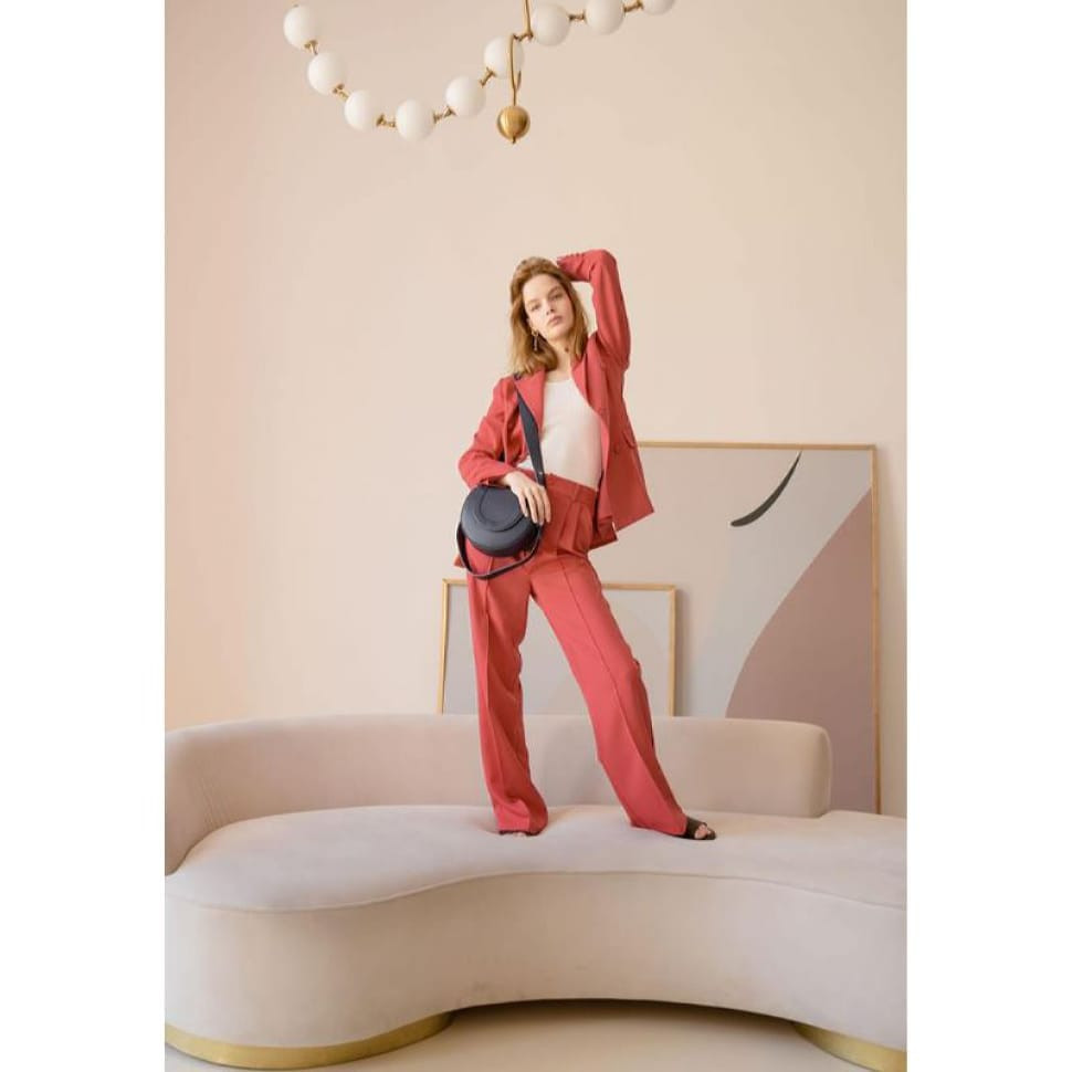 Жіноча шкіряна сумка Mandy темно-синя