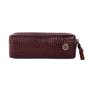 Hammonds Flycatcher UC501 Croco Brown Leather Cosmetic Case