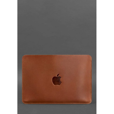 Leather case for MacBook 14 inch Light brown Crazy Horse