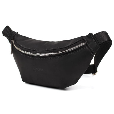 Leather belt bag banana TARWA RA-7416-4lx crazy horse black