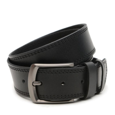Широкий Мужской кожаный ремень 4,5 см V1115GX20-black