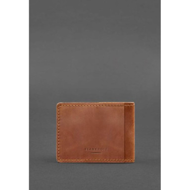Leather cover for the certificate of the participant of operations light brown Crazy Horse
