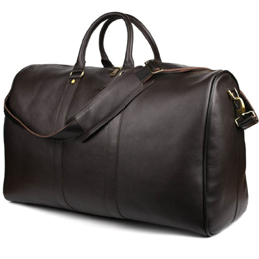 Велика шкіряна дорожня сумка 61см TARWA GC-9551-4lx коричнева Наппа