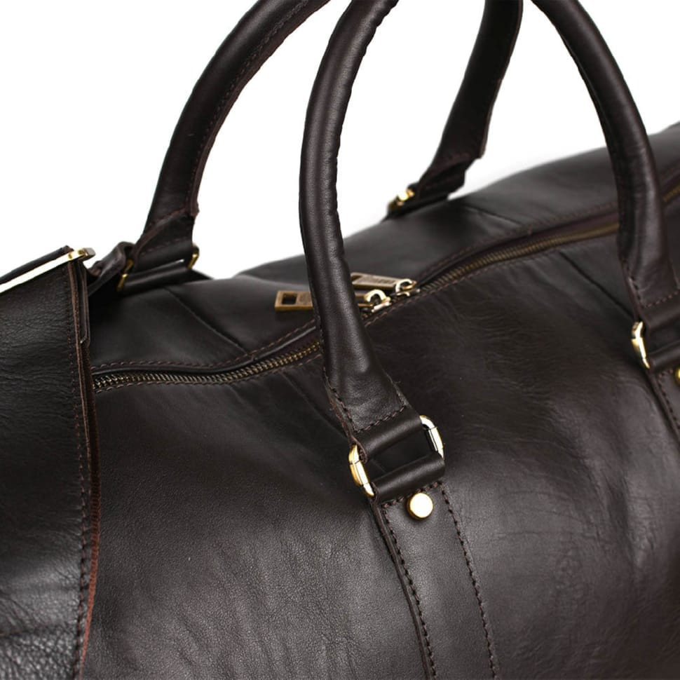Large leather travel bag 61cm TARWA GC-9551-4lx brown Nappa