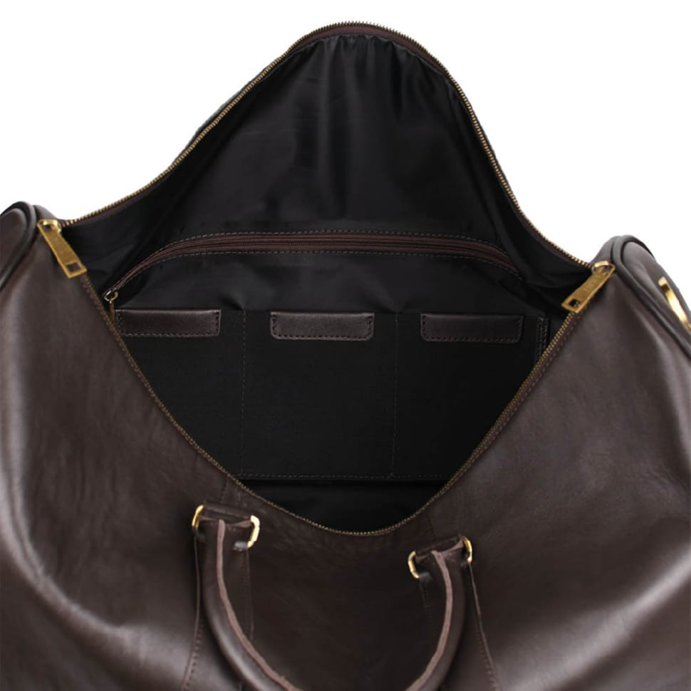 Large leather travel bag 61cm TARWA GC-9551-4lx brown Nappa