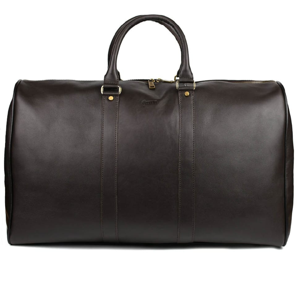 Large leather travel bag 61cm TARWA GC-9551-4lx brown Nappa