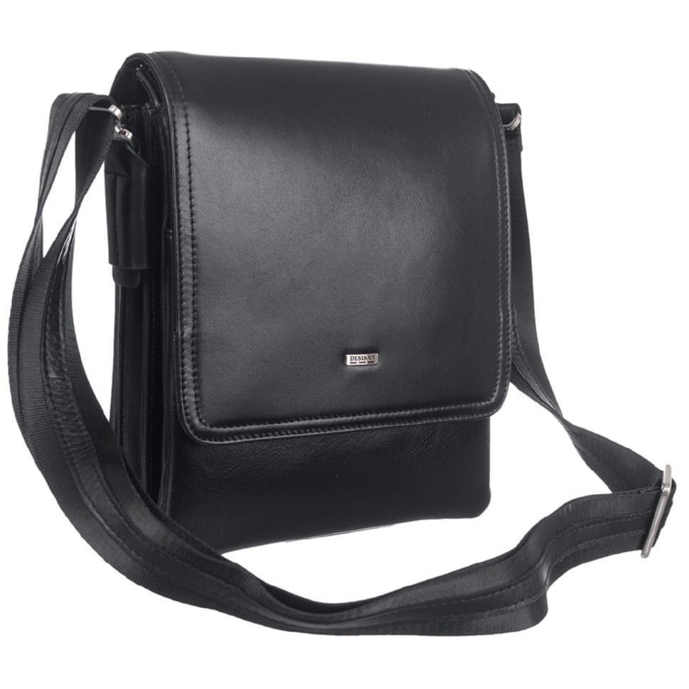 Барсетка м'яка шкіряна DESISAN 1359-1 чорний гладкий