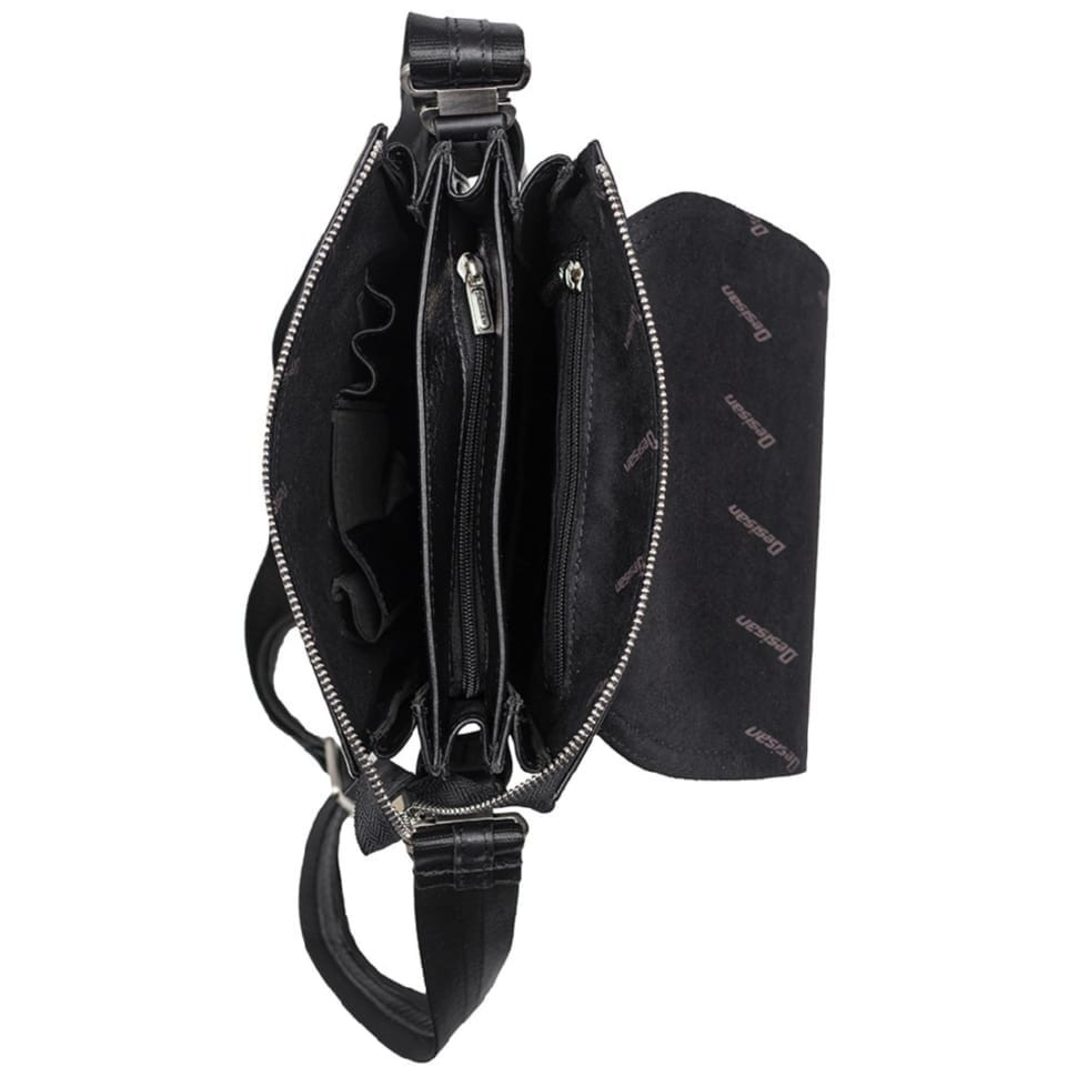 Барсетка м'яка шкіряна DESISAN 1359-1 чорний гладкий