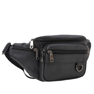Чоловіча шкіряна сумка пояска BUFFALO BAGS M9044A чорна