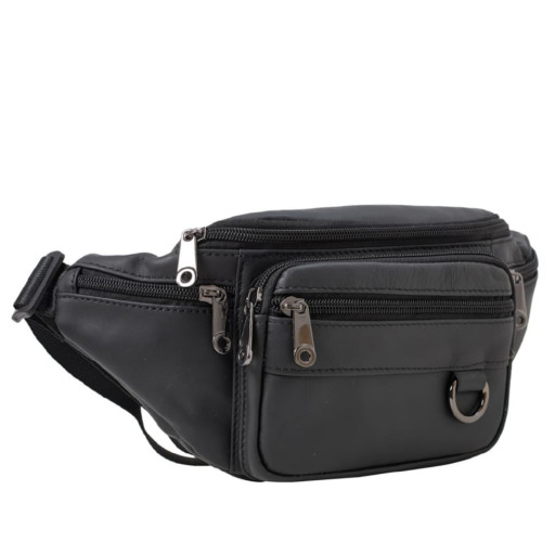 Чоловіча шкіряна сумка пояска BUFFALO BAGS M9044A чорна