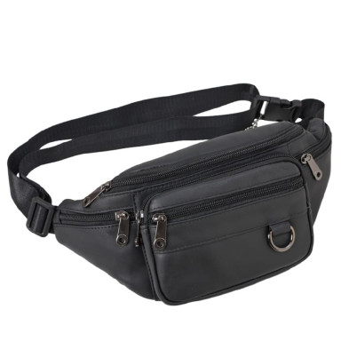 Чоловіча шкіряна сумка пояска BUFFALO BAGS M9044A чорна