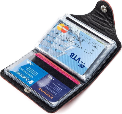 Візитниця вертикальна Shvigel 13910 шкіряна Червона