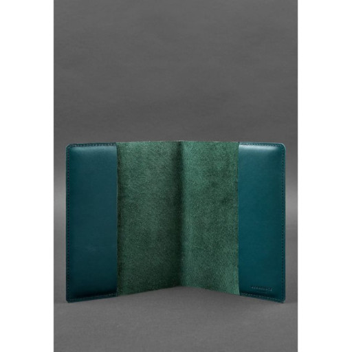 Шкіряна обкладинка для блокнота 6.0 (софт-бук) зелена