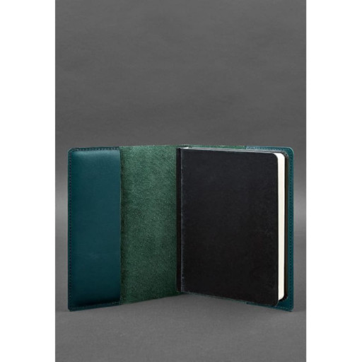 Шкіряна обкладинка для блокнота 6.0 (софт-бук) зелена