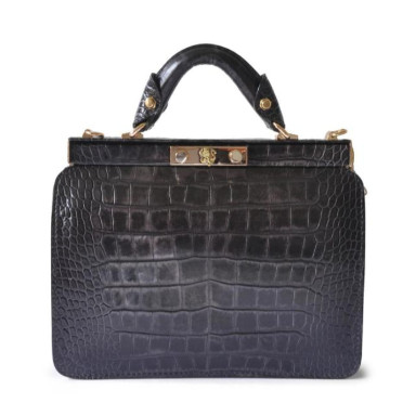 Pratesi KGR153 - Vittoria Colonna King Woman Bag in real leather King Gray